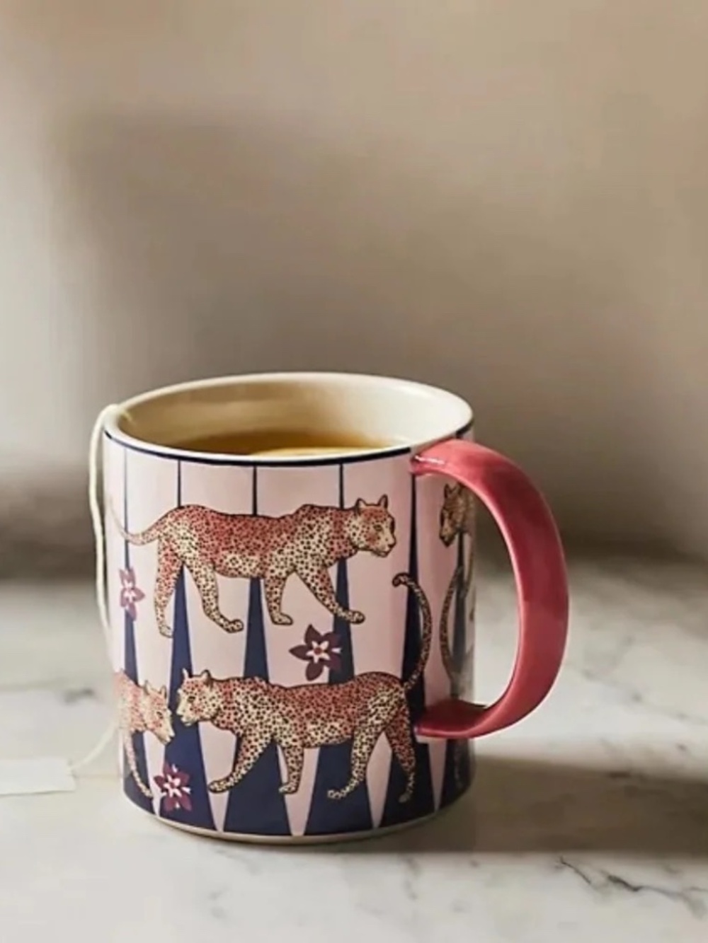 NWT Anthropologie Maeve Leopard Mug